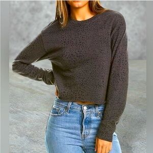 MONROW Cheetah Print Sweatshirt Medium